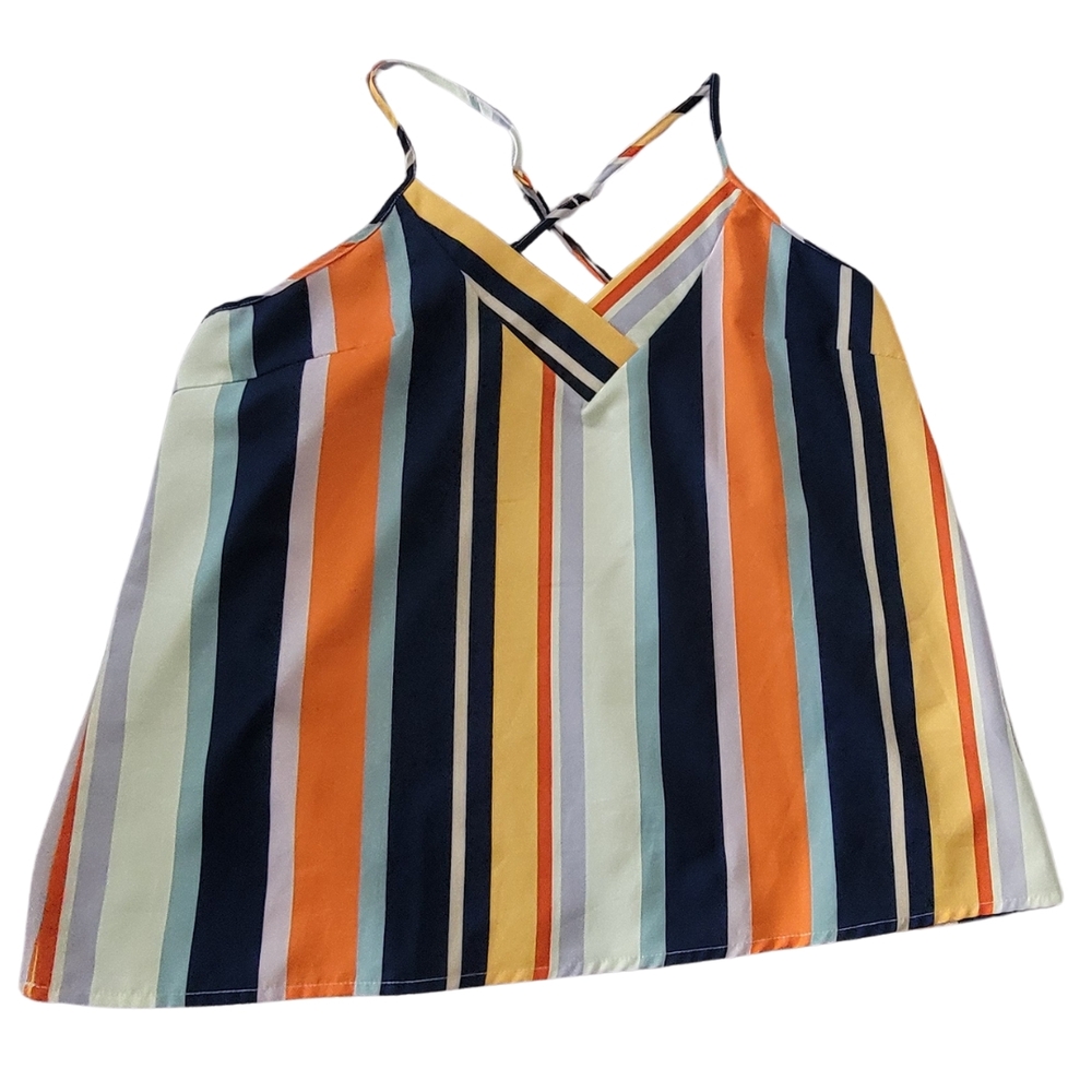 Striped Multicolor Sleeveless Top